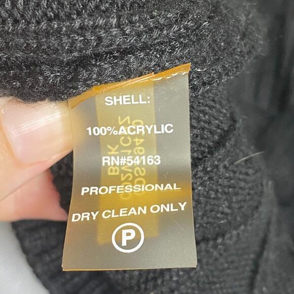 Calvin Klein Womens Cable Knit Sweater Dress Size L Shawl Collar Old Money Black - Picture 6 of 9